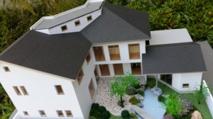 邸庭を住宅模型に表現